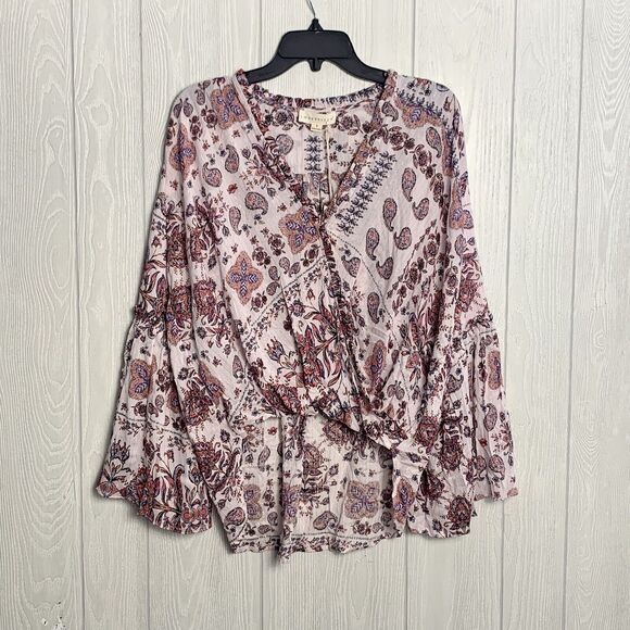 Lovestitch Pink Hi Low V-Neck Top Size Small NWT - Picture 1 of 5